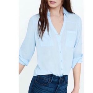 Express Baby Blue Original Fit Portofino Shirt